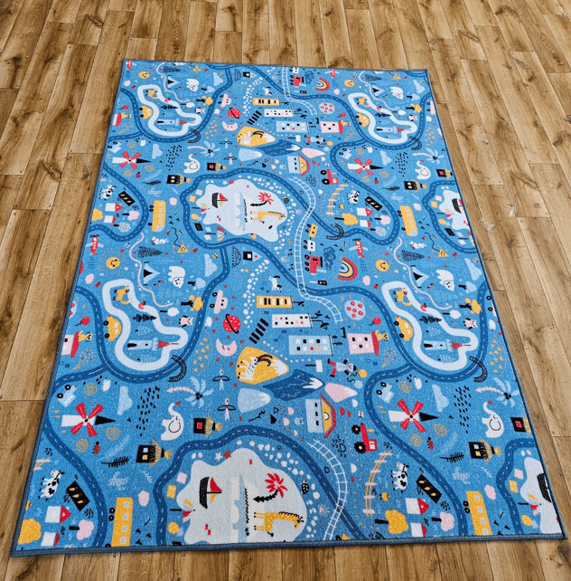 Detský koberec Uličky modrý