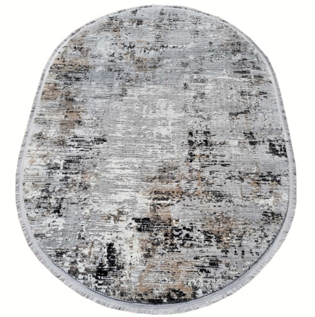 Koberec EXCLUSIVE 200 sivý / čierny ovál