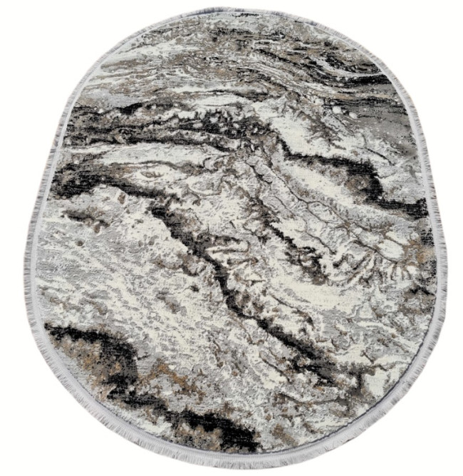 Koberec EXCLUSIVE 100 sivý / čierny ovál