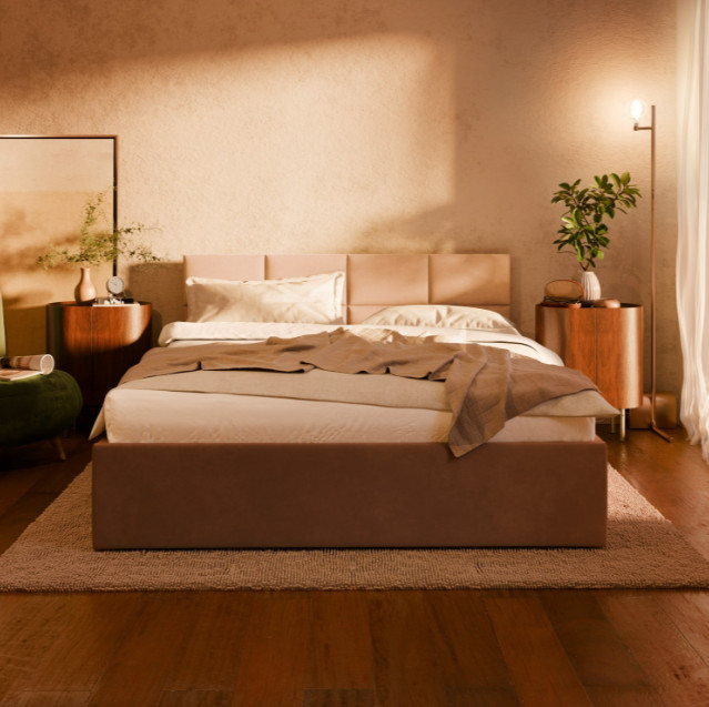 Levně Manželská postel BORGO 160×200 cm světle šedá