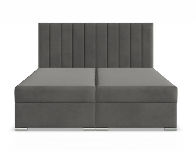 Levně Manželská postel AGEN Velvet 180×200 cm šedá