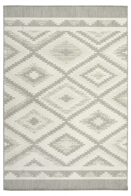 Levně Šňůrkový koberec Berg 28364/34 Aztec Romby - šedý / krém