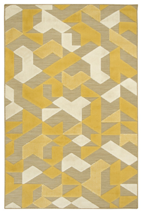 Šnúrkový koberec Reni 24526/682 - romby med / žltý / krém
