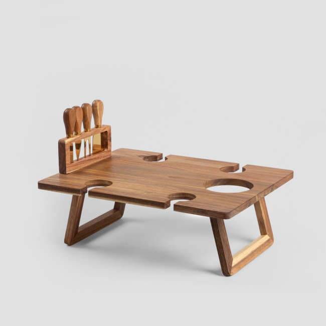 Servírovací stolík FRESCA s nožmi, hnedý 744112