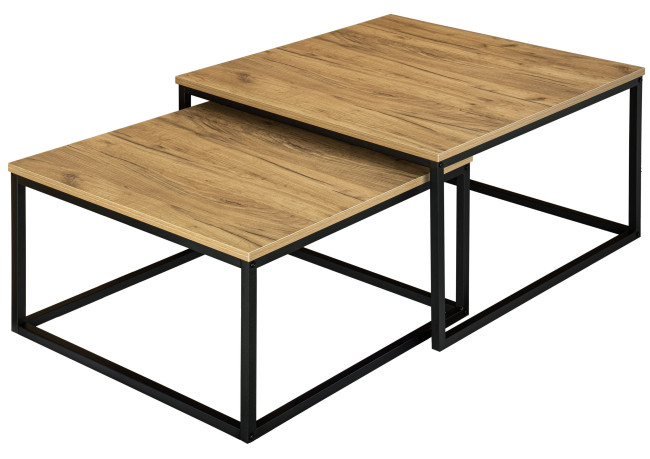 Sada 2 konferenčných stolíkov VELEN Rustic Craft