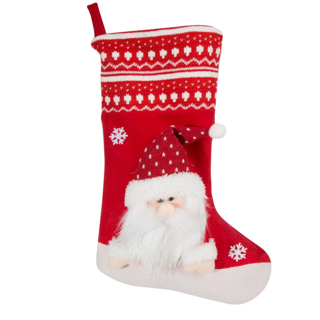 Levně Vánoční dekorace SANTA 3 červená / bílá