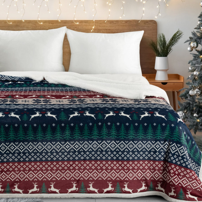 Deka CHRISTMAS 24 granátová / bordová