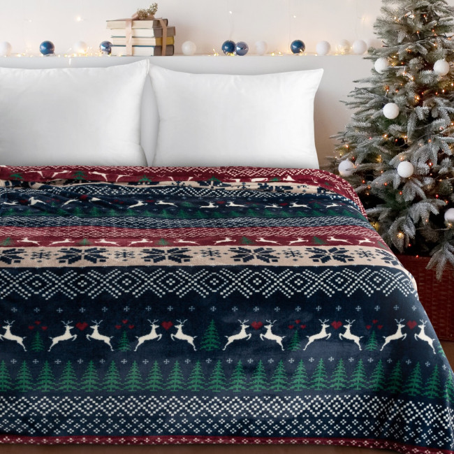Deka CHRISTMAS 26 modrá / červená