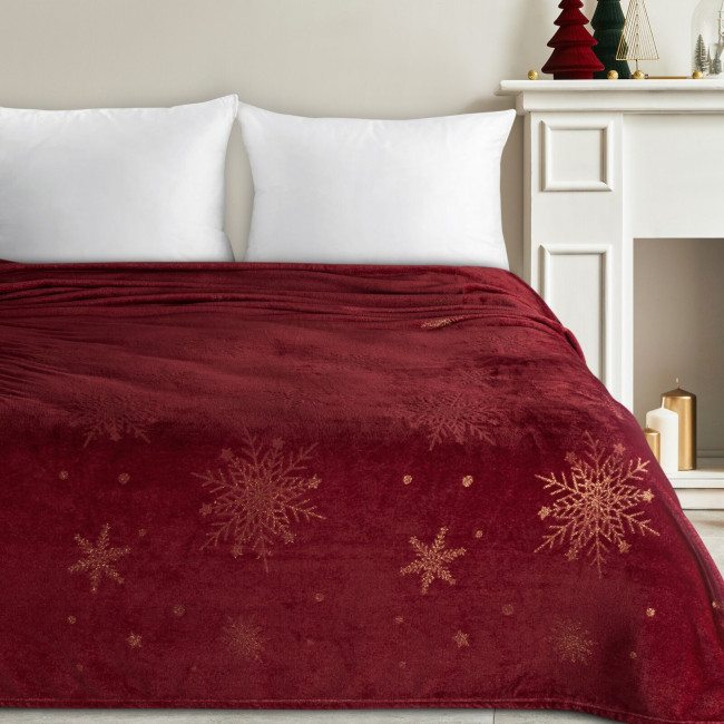 Deka CHRISTMAS 27 bordová / zlatá