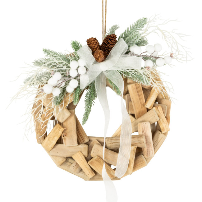 Vianočný veniec 02 zelený / béžový