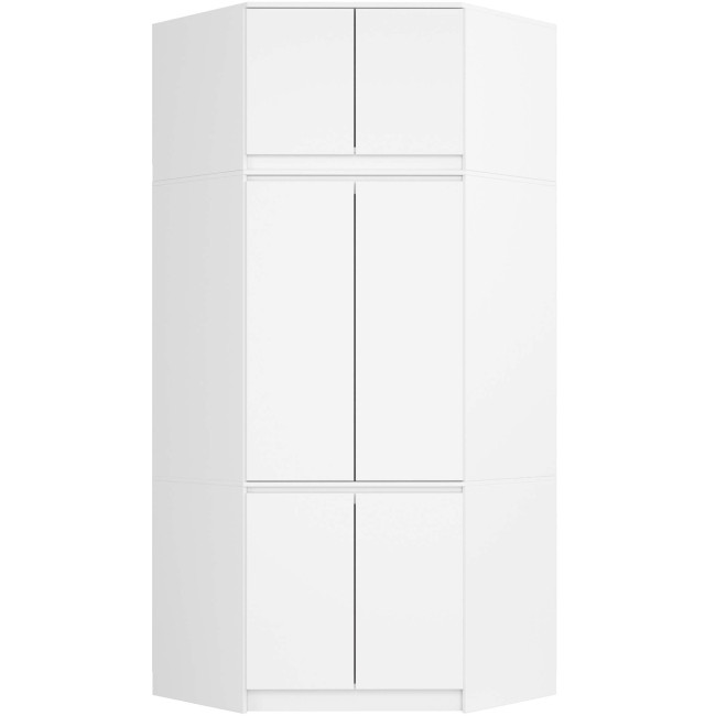 Rohová skriňa s nadstavcom S100 biela