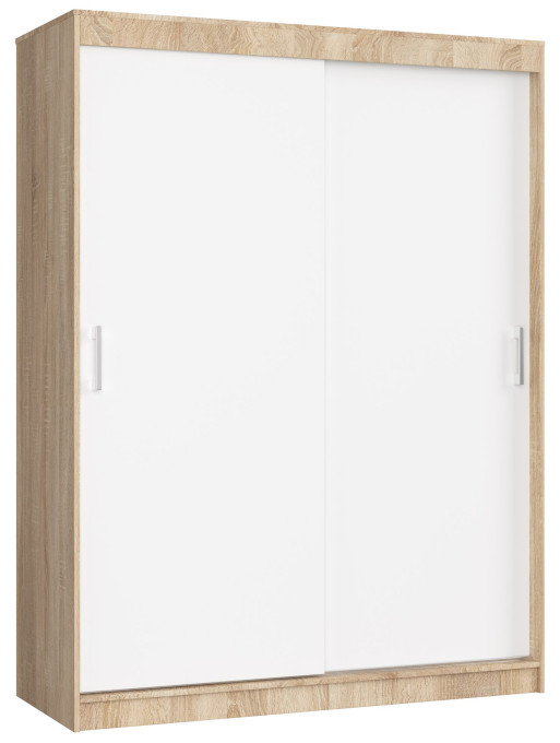 Šatníková skriňa s posuvnými dverami 150 cm CLP mono sonoma / biela