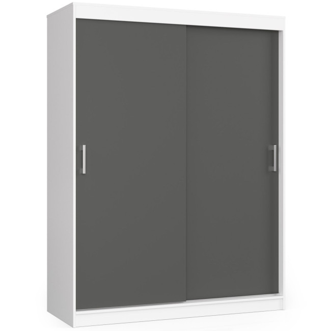 Šatníková skriňa s posuvnými dverami 150 cm CLP mono biela / sivá
