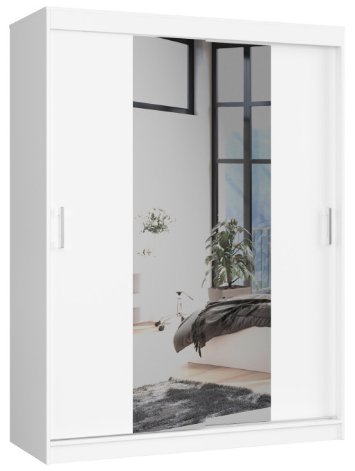 Šatníková skriňa s posuvnými dverami 150 cm CLP biela