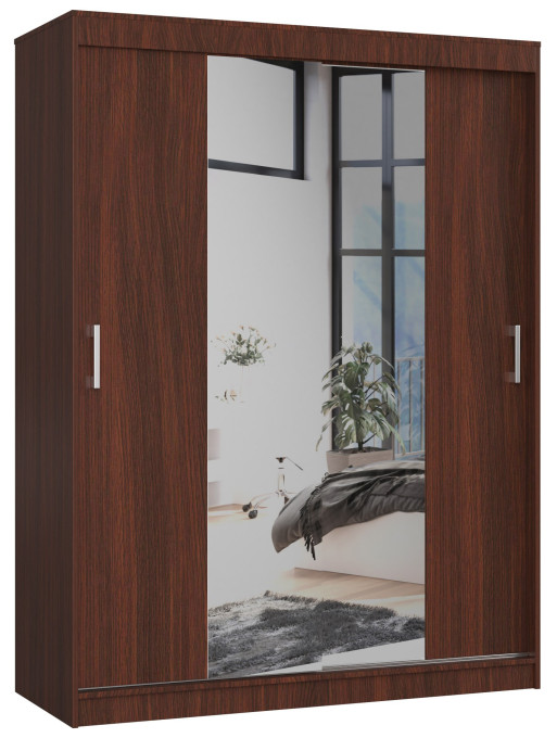 Šatníková skriňa s posuvnými dverami 150 cm CLP wenge