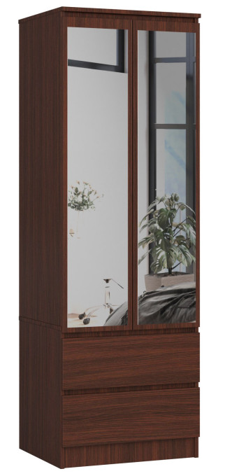 Skriňa STAR S 60 cm 2D 2SZ zrkadlá CLP wenge