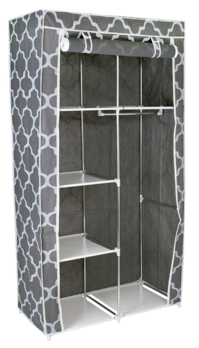 Šatníková skriňa MIRA sivá / biela