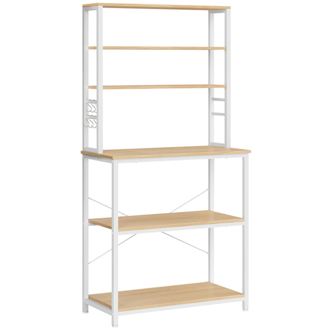 Kuchynská polica KKS019W09 biela / hnedá