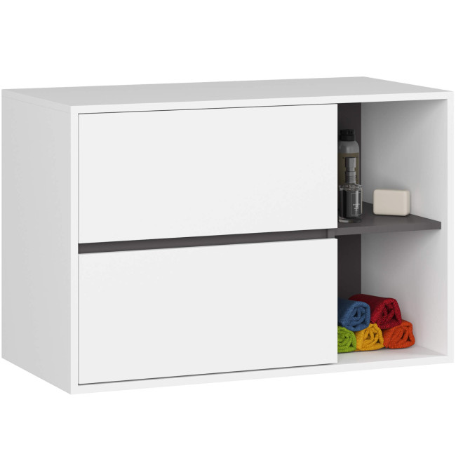 Skrinka pod umývadlo VAMI W90 2SZ biela / grafitová