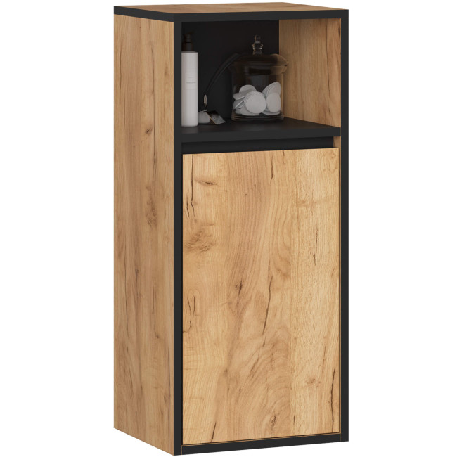 Kúpeľňová skrinka VAMI Š35 1D 1W dub craft / čierna