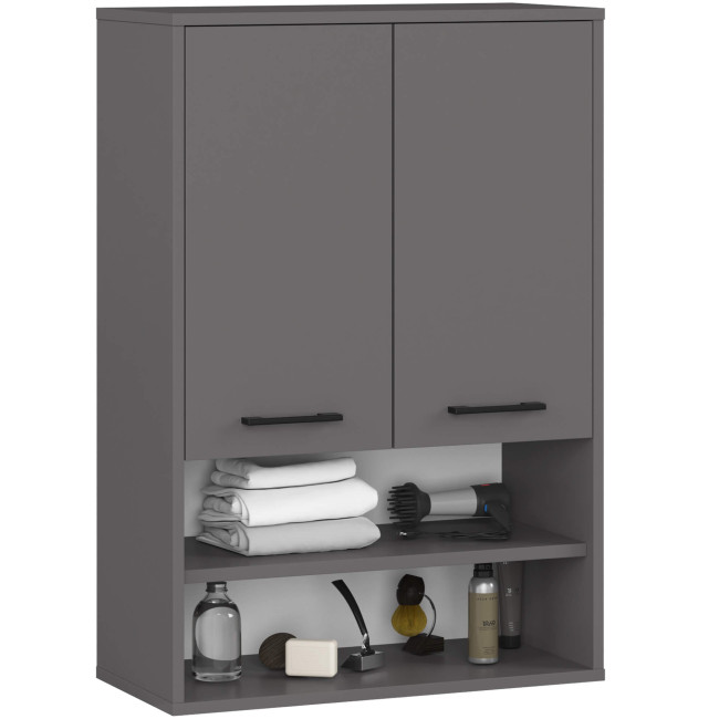 Kúpeľňová skrinka FIN H934 W64 2D 1P grafitová