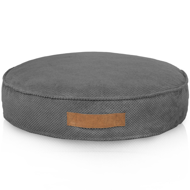 Okrúhle ležadlo pre psa sivé Dot plyš