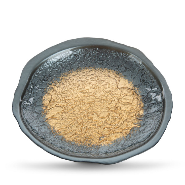 Dekoračný tanier ABI 01 oceľový / zlatý