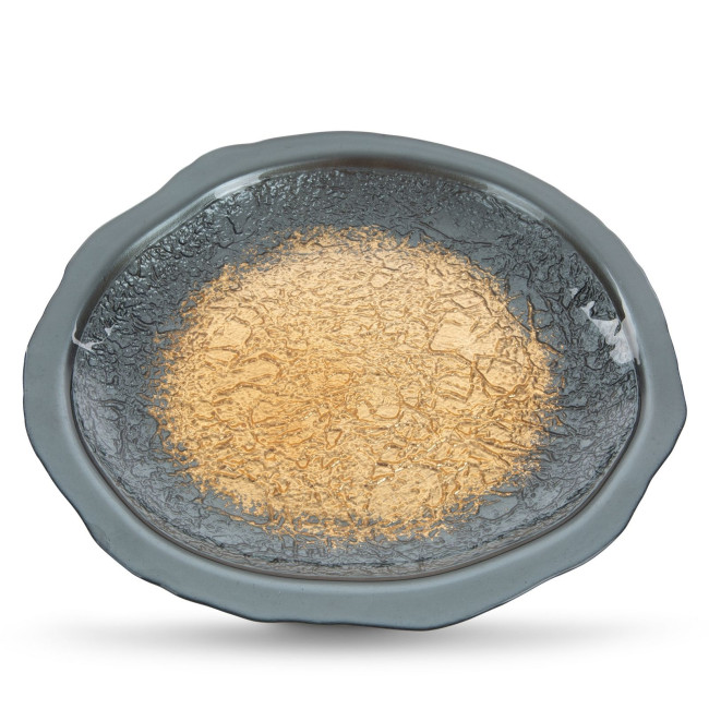 Dekoračný tanier ABI 02 oceľový / zlatý