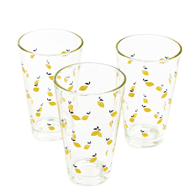 Levně Sada tří sklenic TOKEN SUMMER s citrony 891651 300 ml