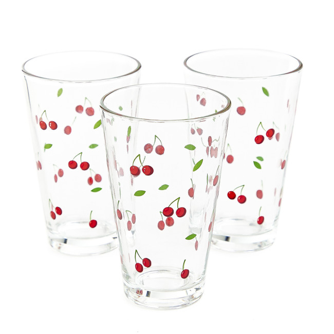 Levně Sada tří sklenic TOKEN SUMMER s třešněmi 891668 300 ml