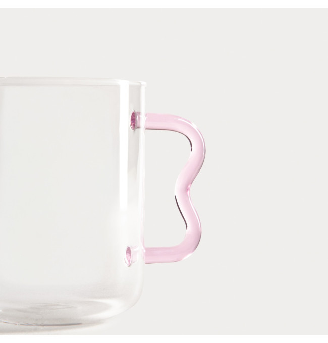Hrnček ZIGRA priesvitný / ružový 776113 400 ml