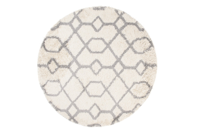 Koberec BOHO L224D béžový / tmavosivý kruh
