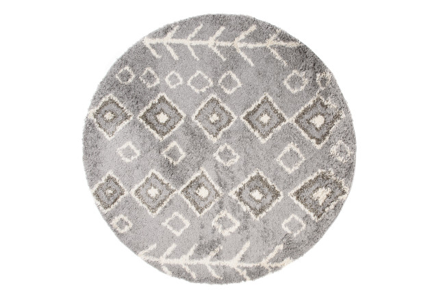 Koberec BOHO L228C tmavosivý / béžový kruh