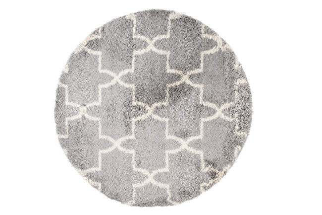 Koberec BOHO L227C tmavosivý / béžový kruh
