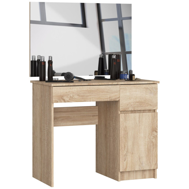 Levně Toaletní stolek se zrcadlem CLP P-2/SL 900x600 pravý, dub sonoma