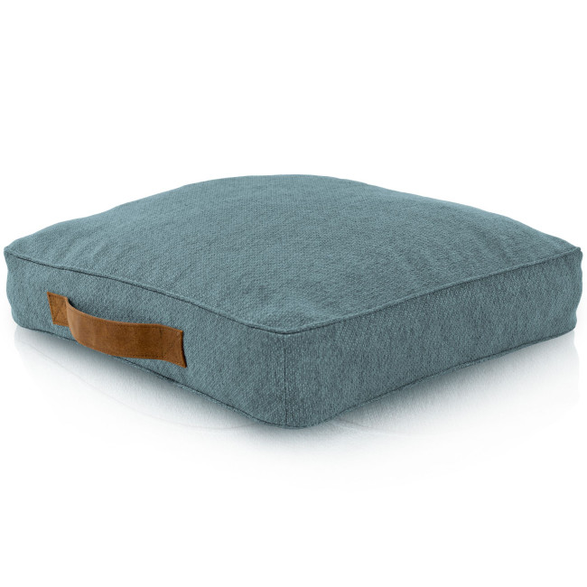 Štvorcový sedák tyrkysový melanž