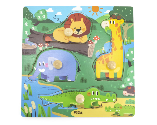 Puzzle s rúčkami Viga 44593 divoké zvieratká