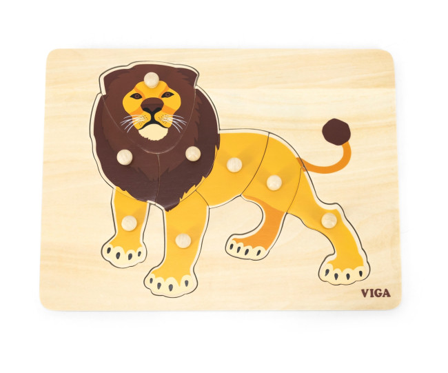 Puzzle na podložke s rúčkami Viga 44602 lev