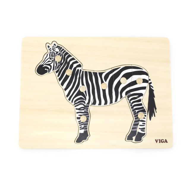 Puzzle na podložke s rúčkami Viga 44603 zebra