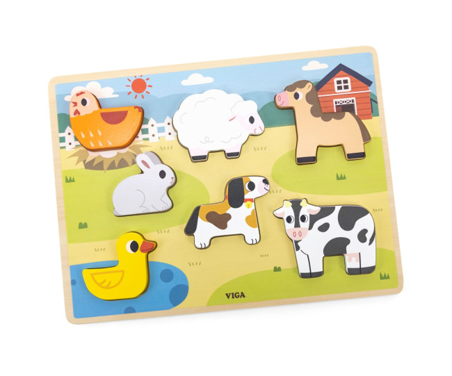 Puzzle na podložke Viga 44702 7 dielikov - farma