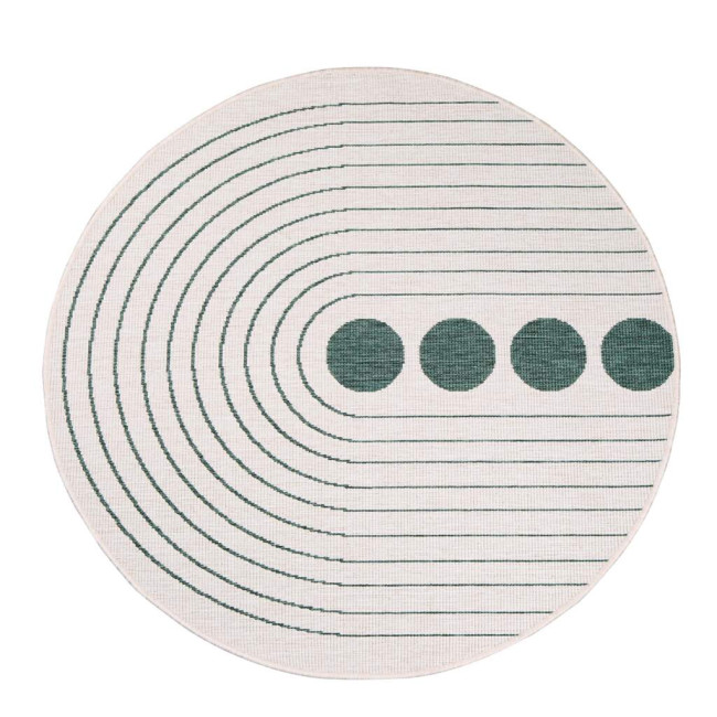 Obojstranný koberec DuoRug 5739 zelený kruh