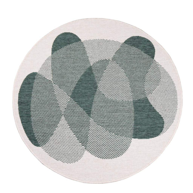 Obojstranný koberec DuoRug 5835 zelený kruh