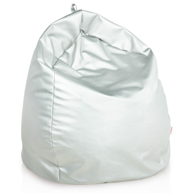 Sedací vak SAKO - strieborný ekokoža