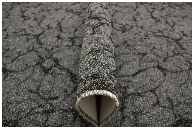 Metrážny koberec Marble 75 mramor, tmavosivý / čierny