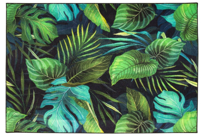 Metrážny koberec Monstera zelený