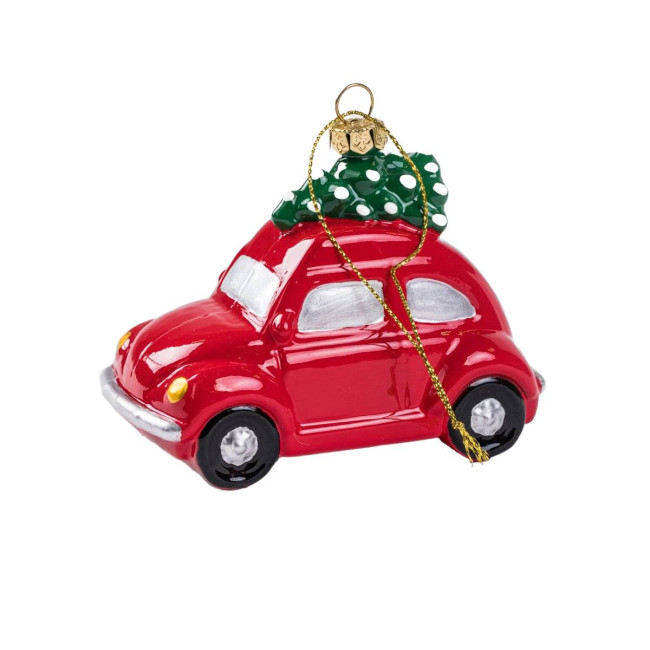 Vianočná ozdoba EVI RED červené autíčko 710261