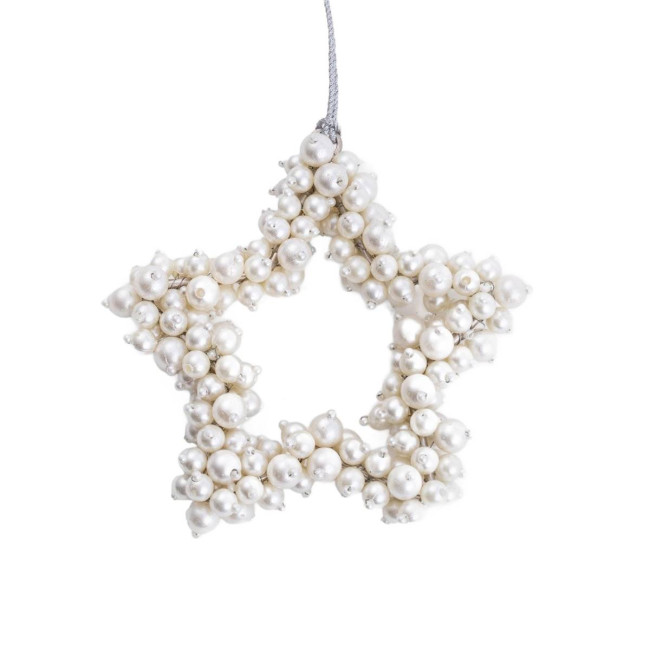 Závesná vianočná dekorácia PERLYN perlová 710605