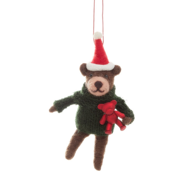 Vianočná ozdoba PETTIES macko vo svetríku 863870