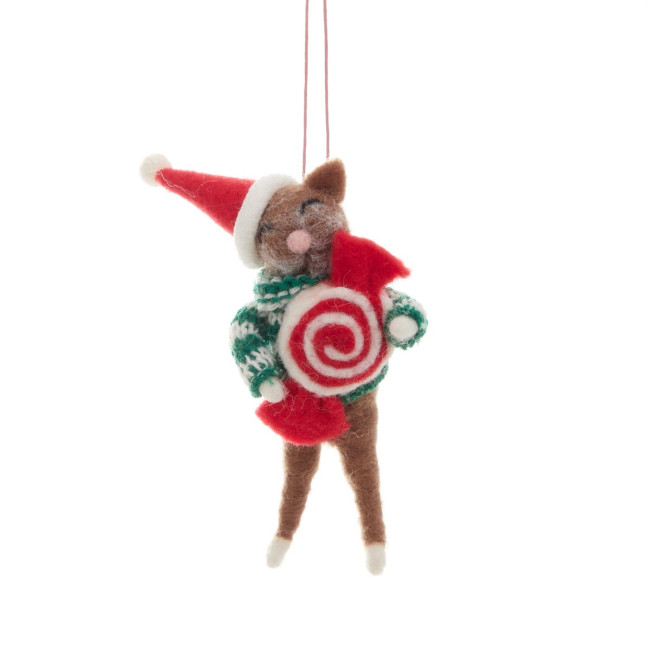 Vianočná ozdoba PETTIES myška s cukríkom 863887