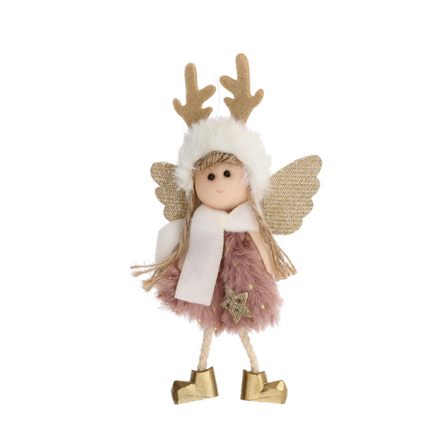 Vianočná ozdoba PLYS ružová bábika 800547
